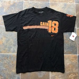 Nike Team San Francsico Giants Adult Sz Small T Shirt #18 Matt Cain Black Orange